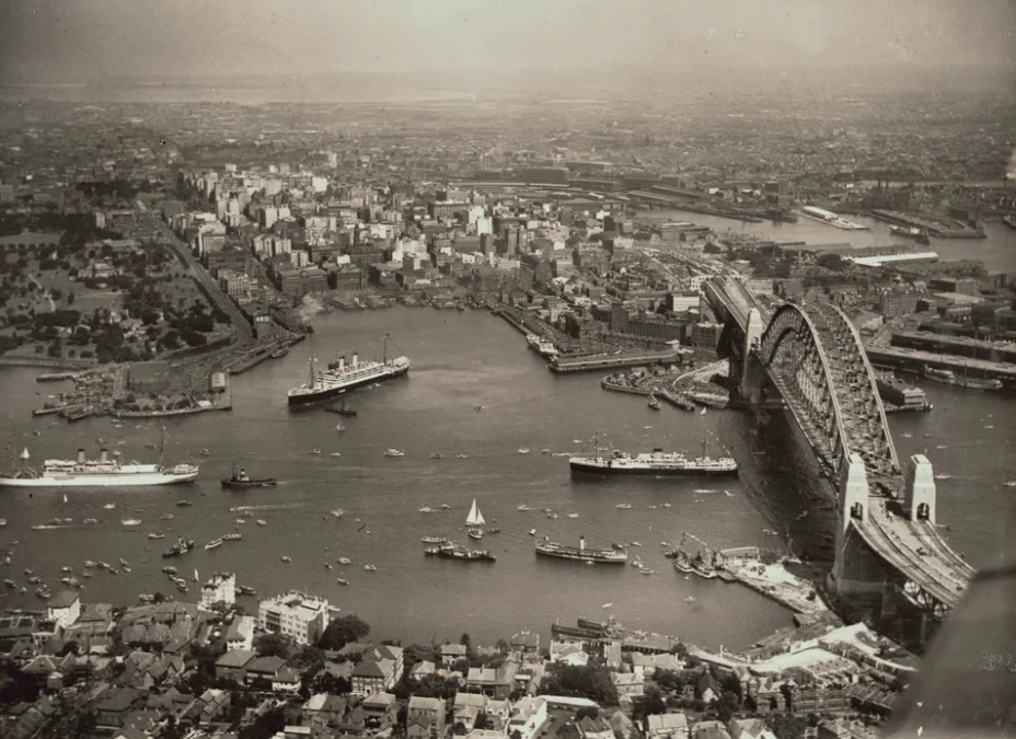 Sydney Harbour Bridge aerial on opening day
