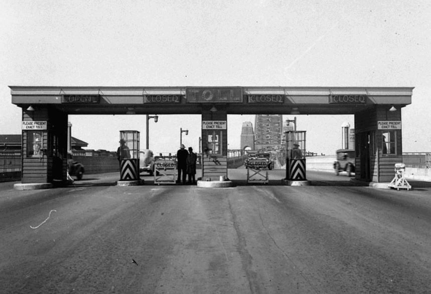 Sydney Harbour Bridge toll booth in 1932