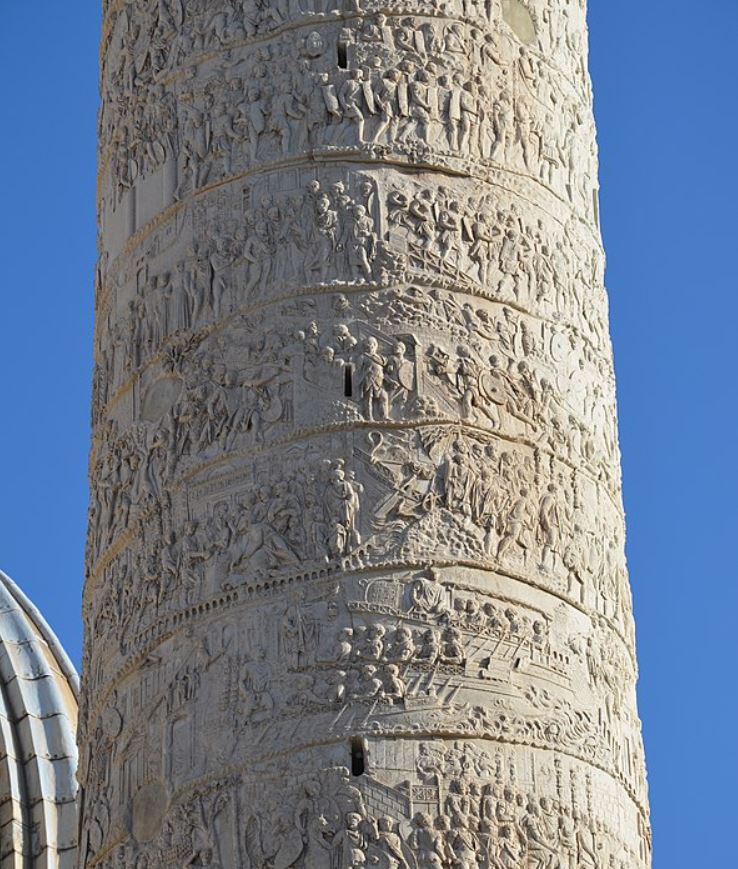 trajans column detail of bas relief