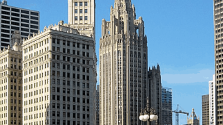 tribune tower from street