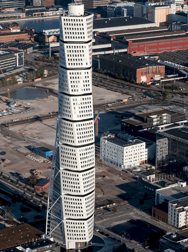 Aerial view of the Turning Torso