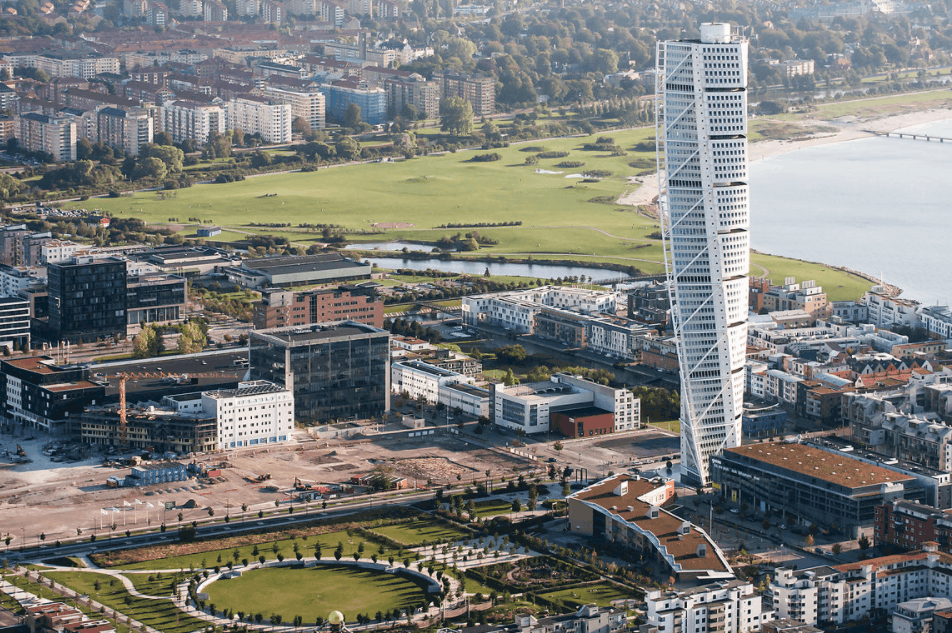 View of the area around the Turning Torso
