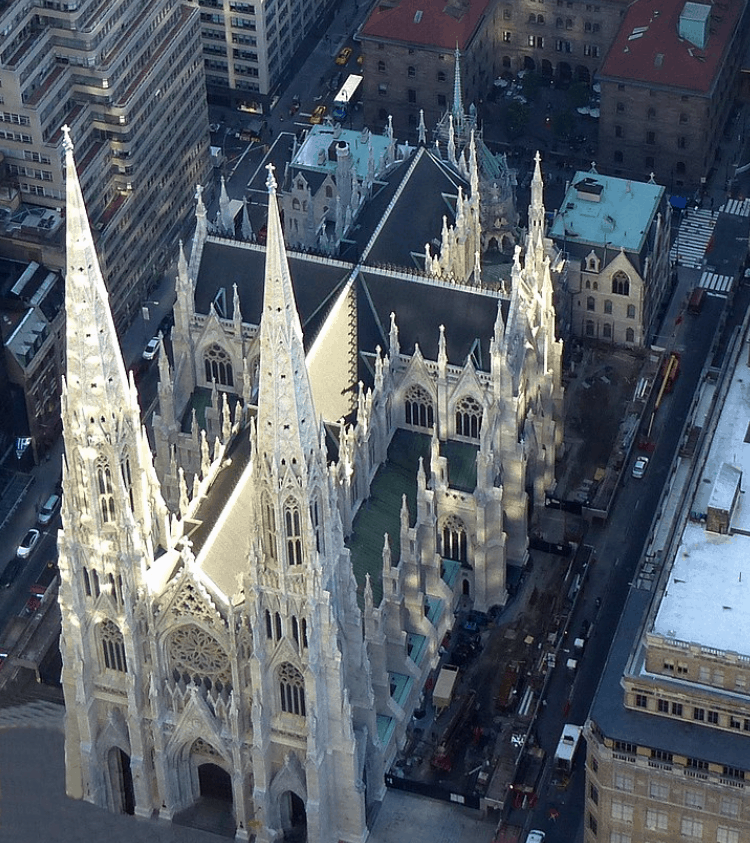 St. Patrick's Cathedral aerial view