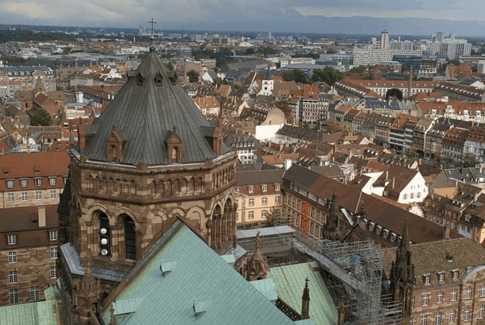 View from strasbourg cathedral observation deck