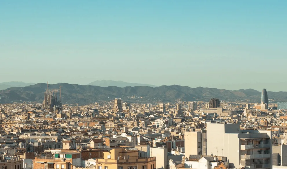 view of barcelona from montjuic