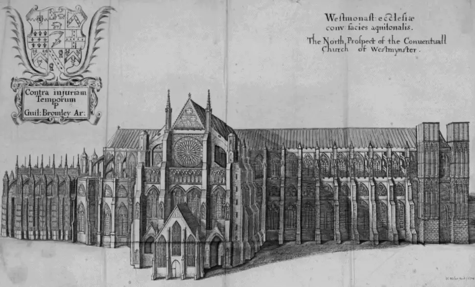 Westminster Abbey before the towers were constructed