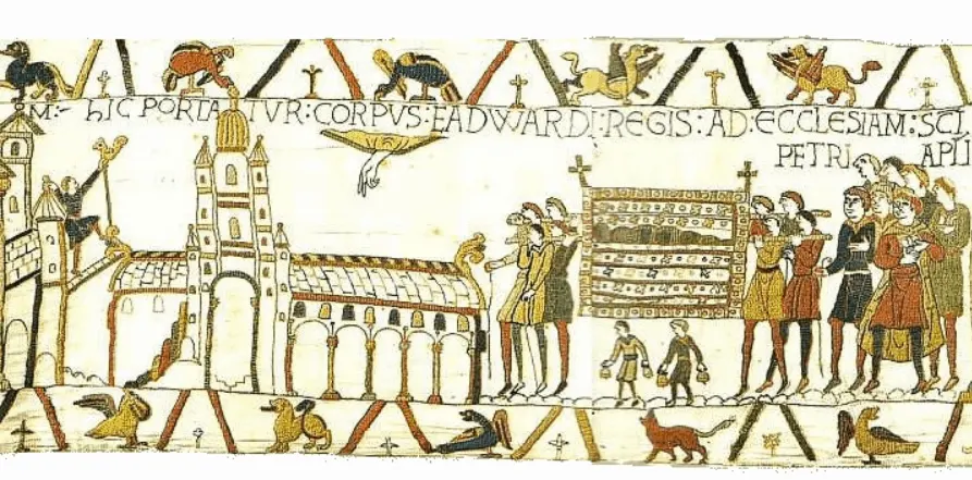 Westminster abbey in 11th century tapestry
