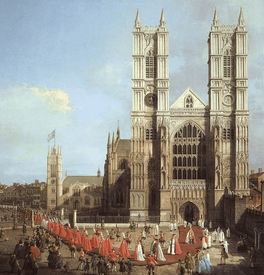 The Abbey in a painting in the 18th century