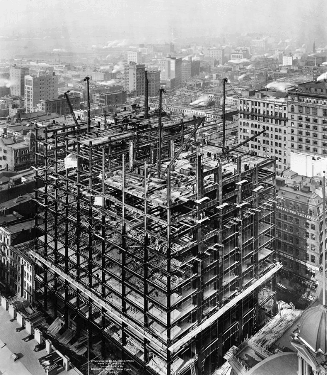 Woolworth building under construction in 1912