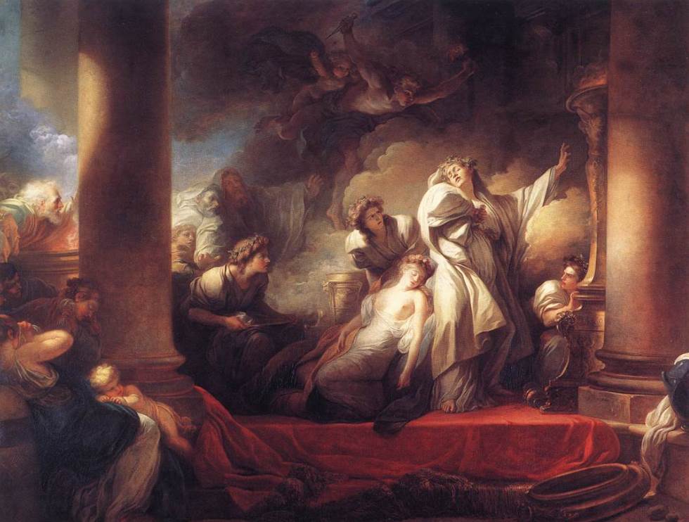 Coresus Sacrificing himself to Save Callirhoe by Fragonard