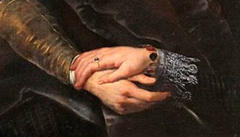 Honeysuckle Bower detail of joining hands