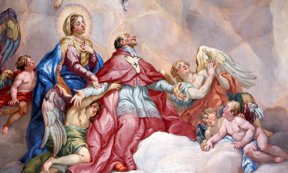 Intercession of Charles Borromeo supported by the Virgin Mary Karlskirche