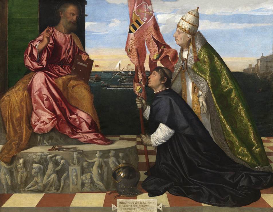 Jacopo Pesaro presented to St. Peter by Pope Alexander VI by Titian