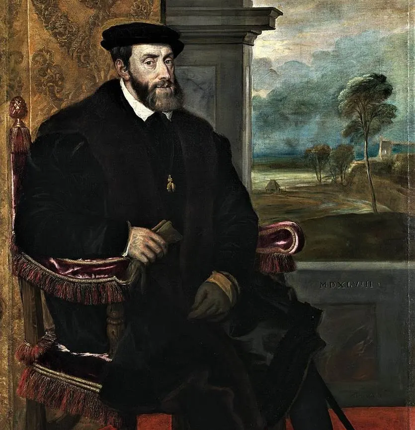 Portrait of Charles V by Titian seated