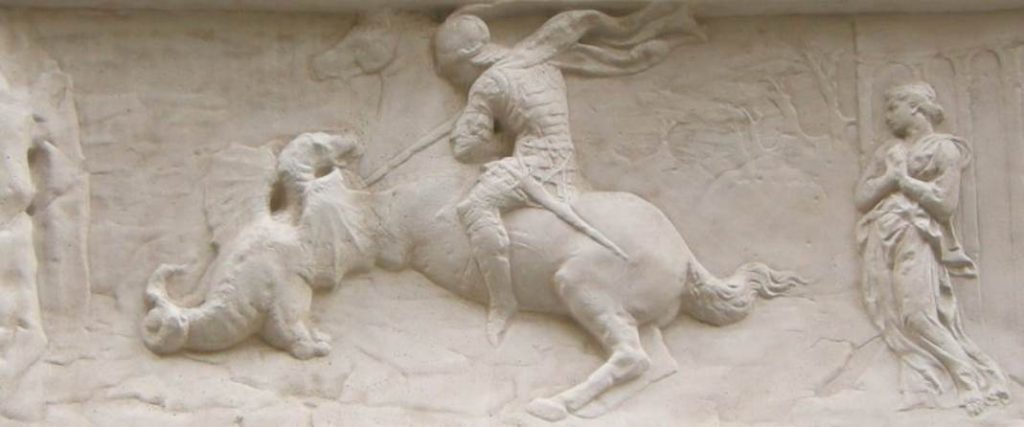 Saint George Donatello bas relief detail