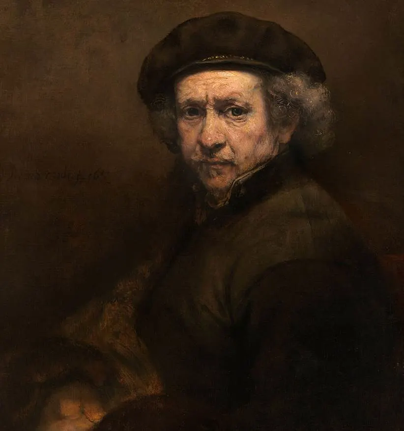 Self-Portrait with Beret and Turned-Up Collar by Rembrandt