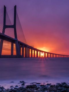 Vasco da Gama bridge at dawn