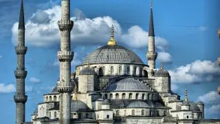 Blue Mosque domes and minarets