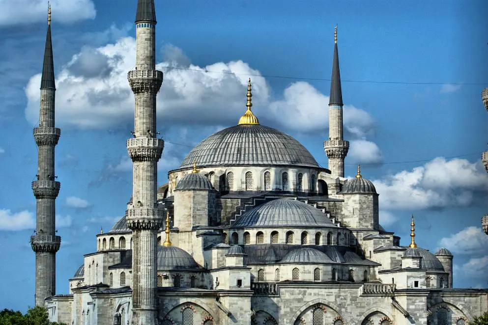 Blue Mosque domes and minarets