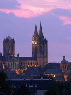 Coutances Cathedral at night