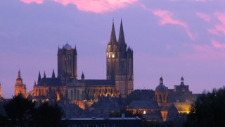 Coutances Cathedral at night