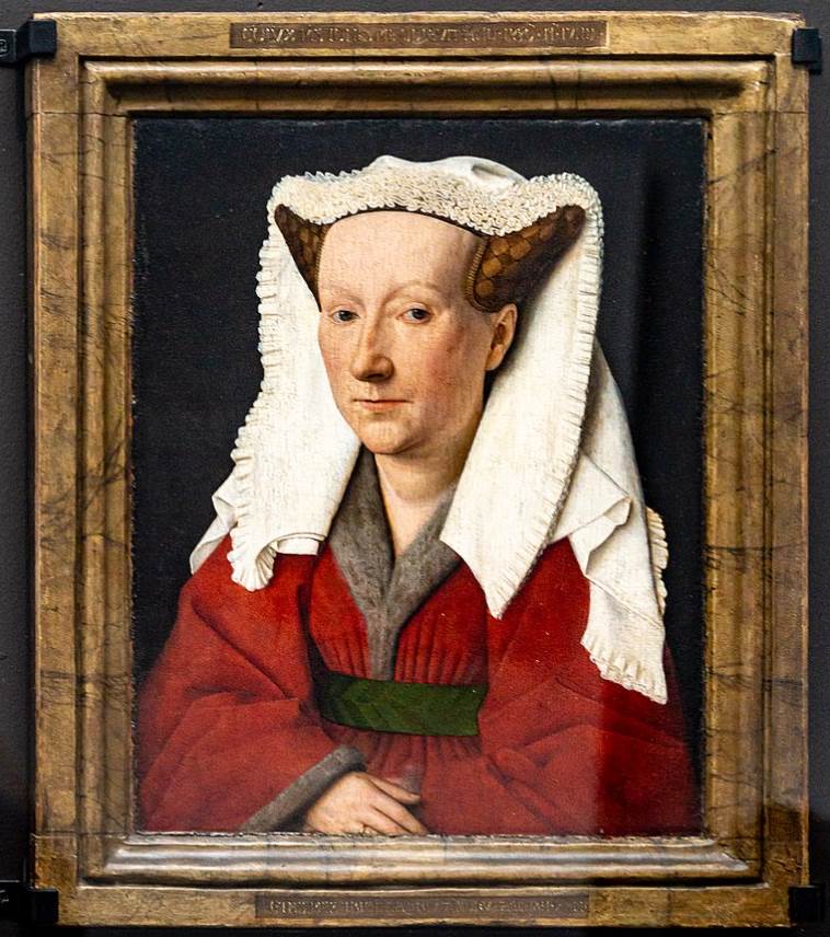 Portrait of Margaret van Eyck in frame