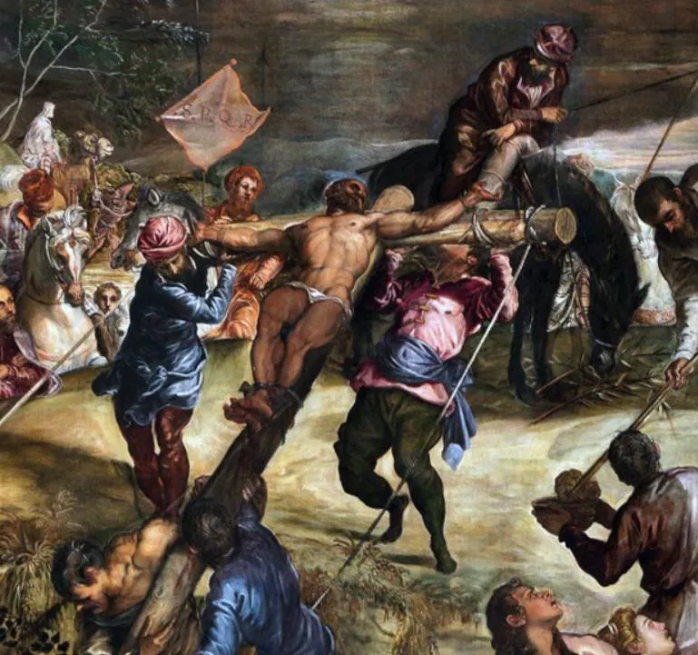 Crucifixion Tintoretto thief on the left