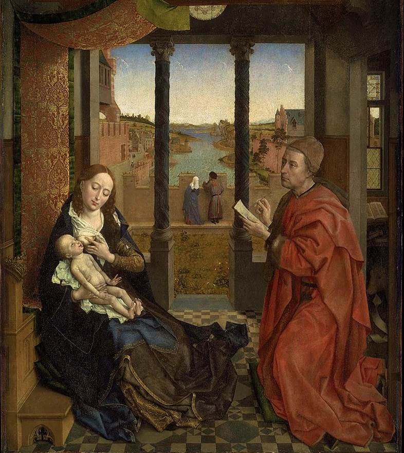 Famous paintings at the Museum of Fine Arts in Boston - Saint Luke Drawing the Virgin