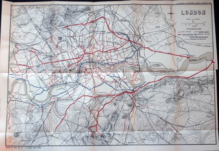 Map of the London sewerage system in 1882