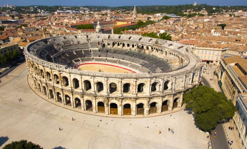 Arena of Nimes aerial view