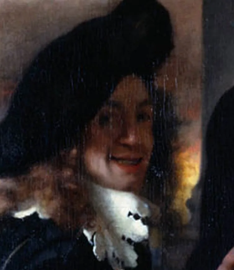 Johannes Vermeer self portrait in The Procuress