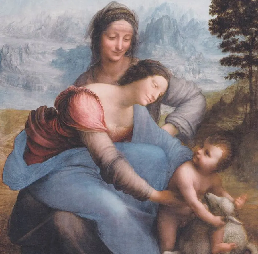 The Virgin and Child with Saint Anne by da vinci detail
