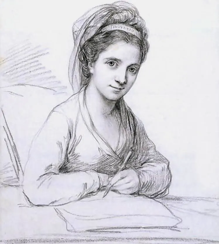 Angelica Kauffman self portrait drawing