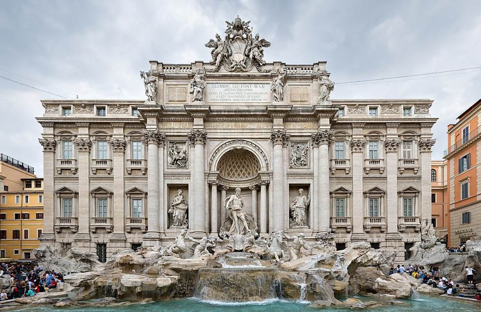 Famous fountains in Rome Trevi Fountain