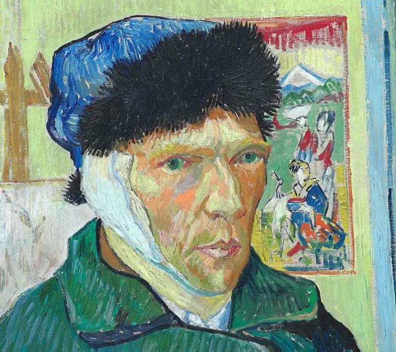 Self-portrait with bandaged ear detail