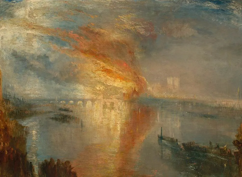 Top 10 Famous Paintings at the Cleveland Museum of Art 1 The Burning of the Houses of Lords and Commons by J.M.W. Turner Cleveland Museum of Art