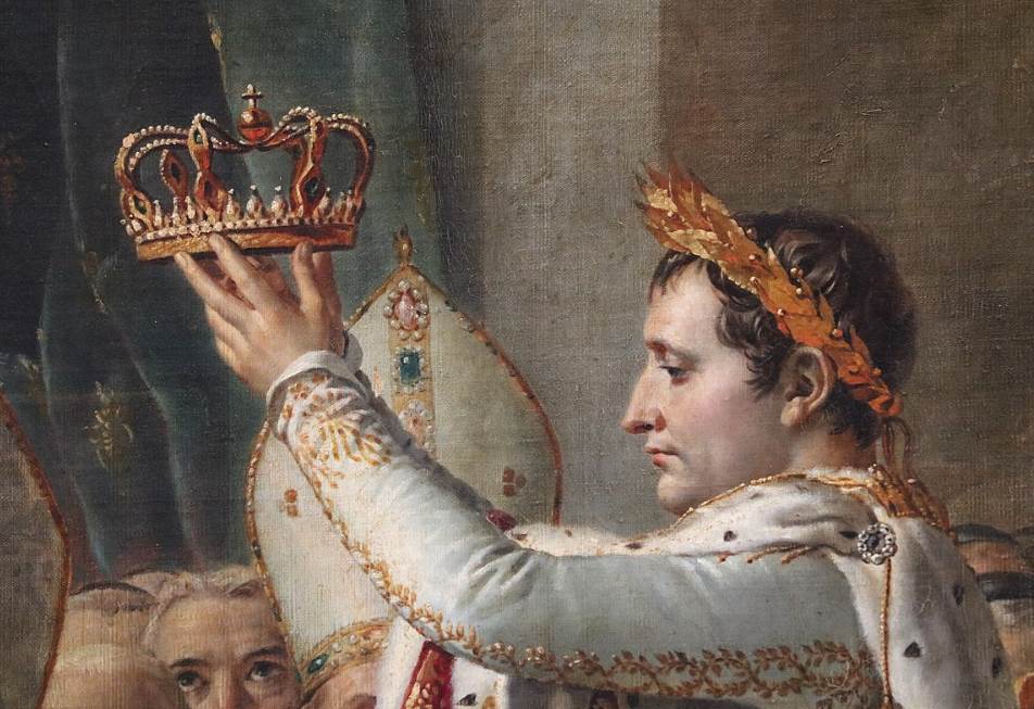 The Coronation of Napoleon detail of Napoleon