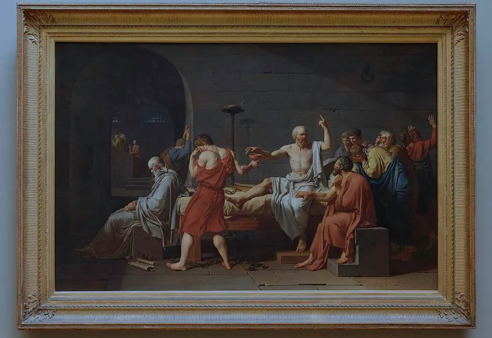 The Death of Socrates in its frame