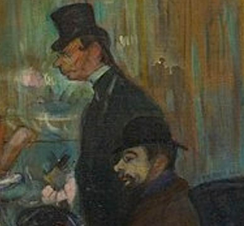 At The Moulin Rouge Toulouse-Lautrec self portrait and doctor