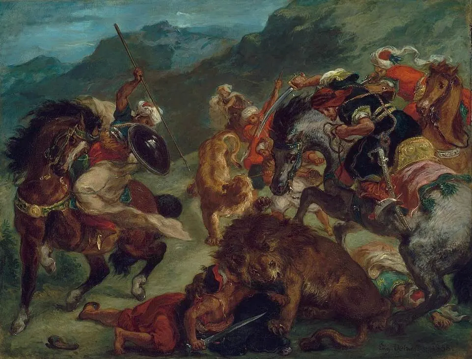 Eugène Delacroix - Chasse au lion