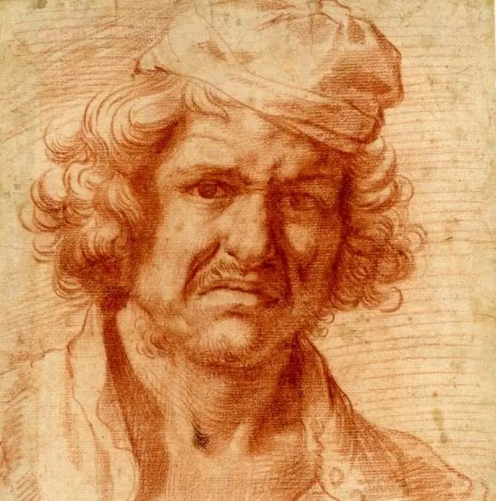 Nicolas Poussin self portrait drawing