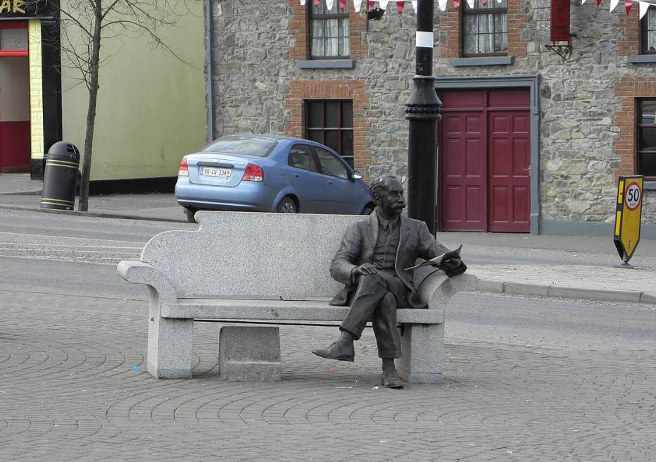 Percy French in the Town Square of Ballyjamesduff Irish painter