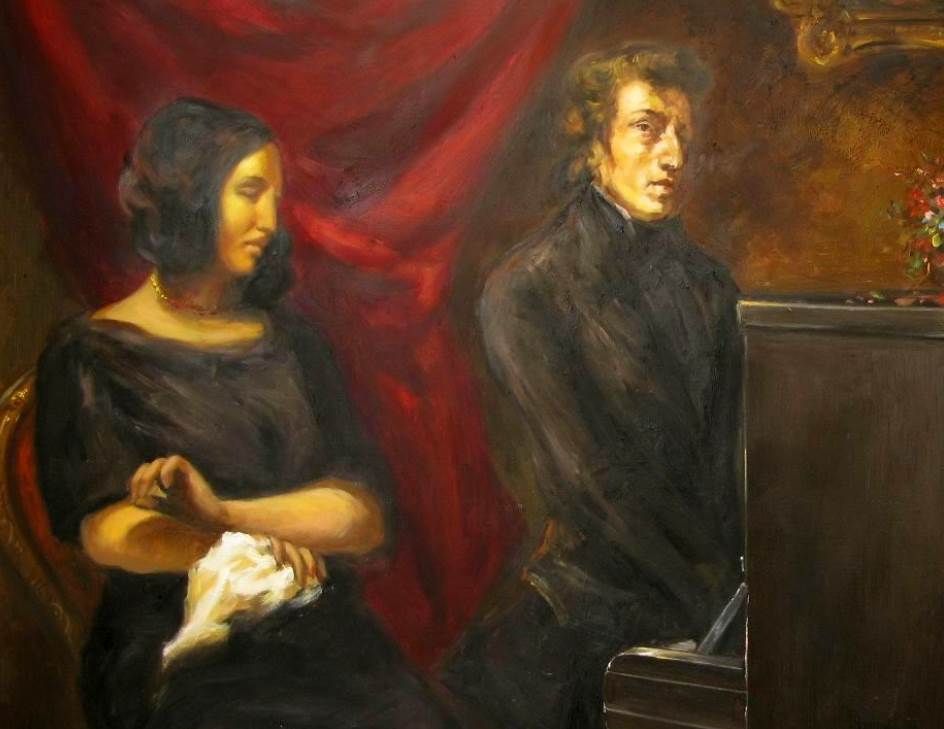 Portrait of Frédéric Chopin and George Sand by Eugene Delacroix