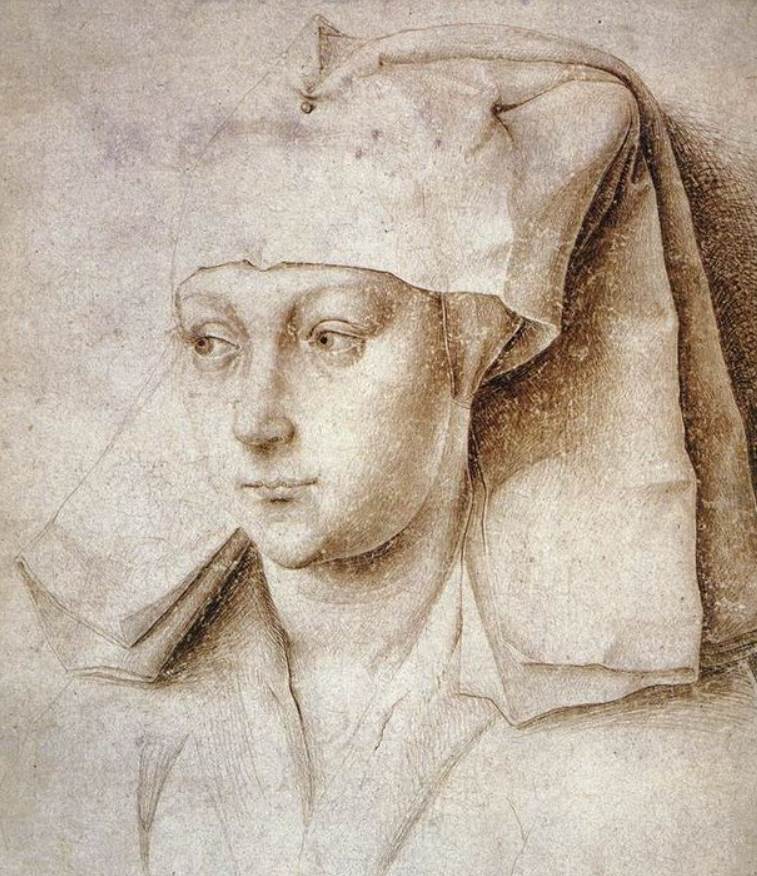 Drawings at the British Museum Portrait of a Young oman by Rogier van der Weyden