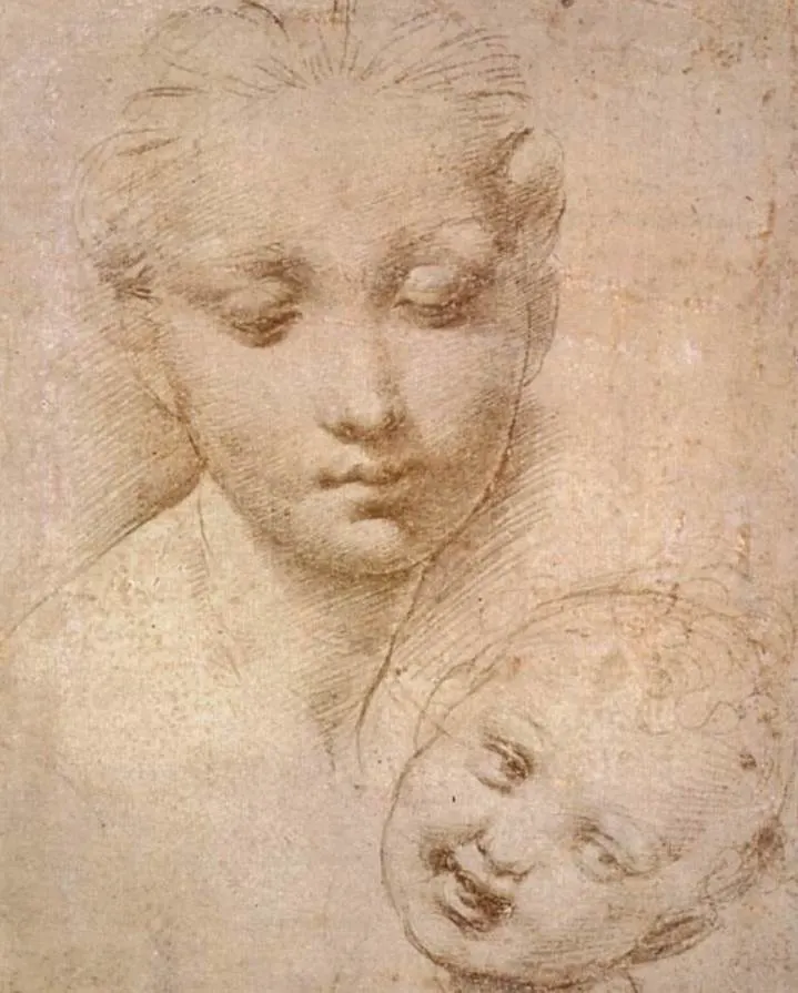 Study of Heads, Mother and Child