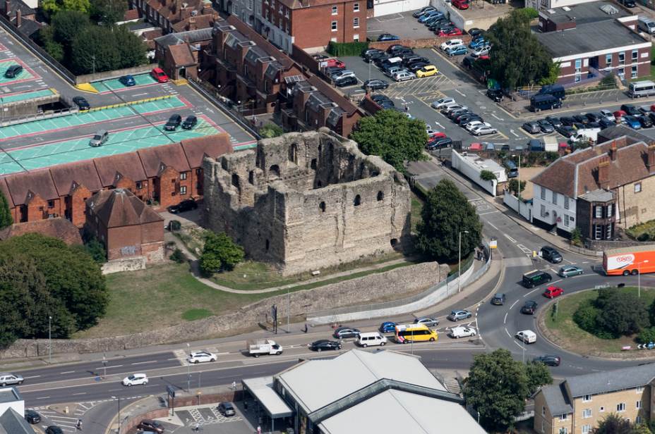 Aerial view of Canterbury Castle