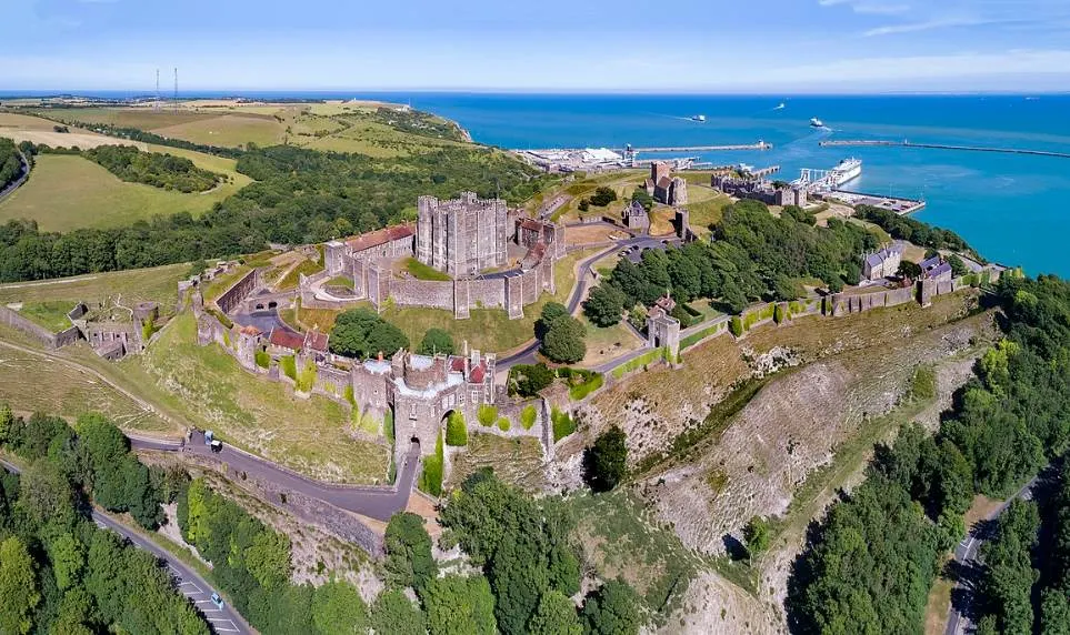 Aerial view of Dover Castle