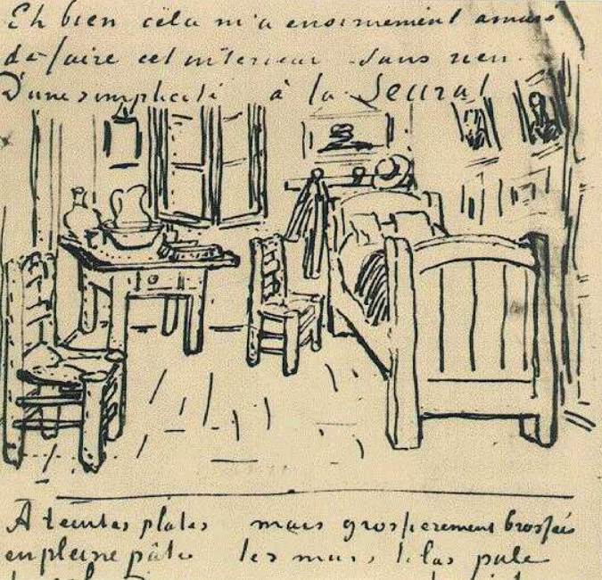 Bedroom in Arles Sketch 2