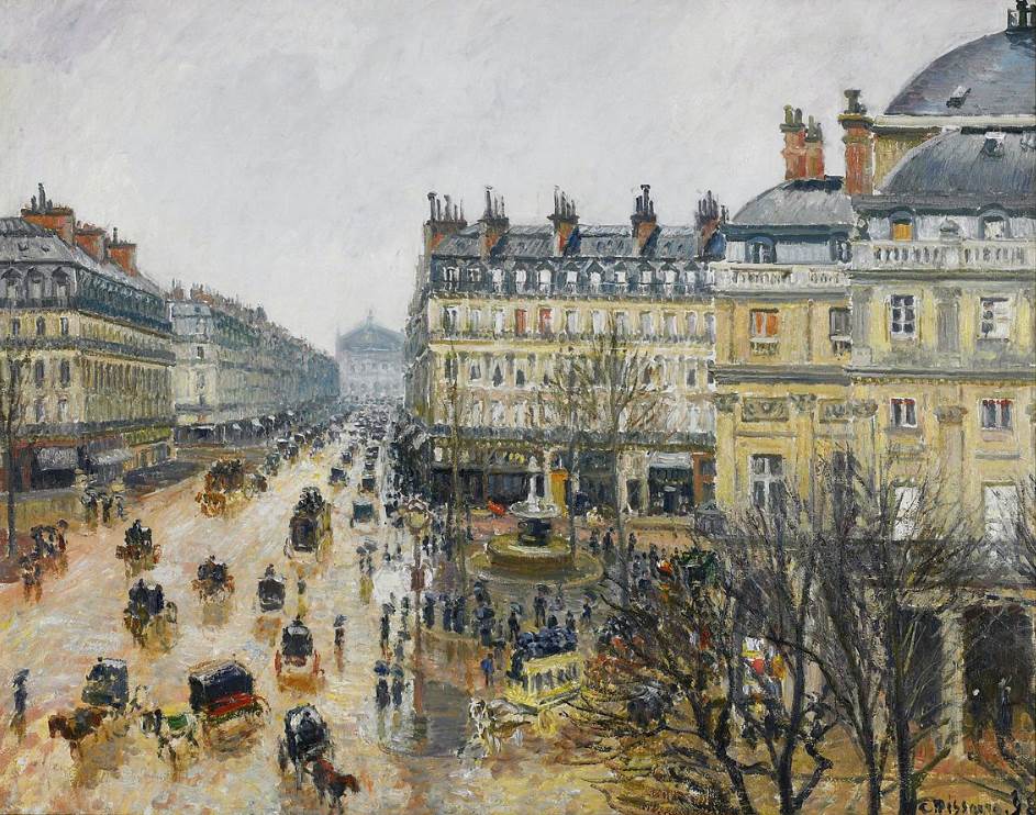 Place du Théâtre Français, Paris, Rain by Camille Pissarro