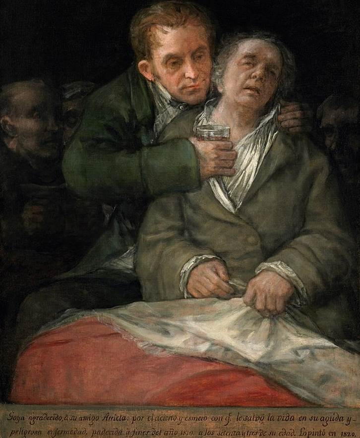 Self-portrait with Dr. Arrieta by Francisco Goya